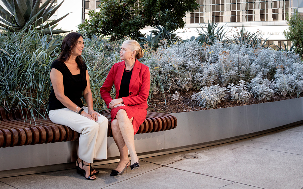 Cedars-Sinai Dr. Noel Bairey Merz with heart patient Johanna Flores