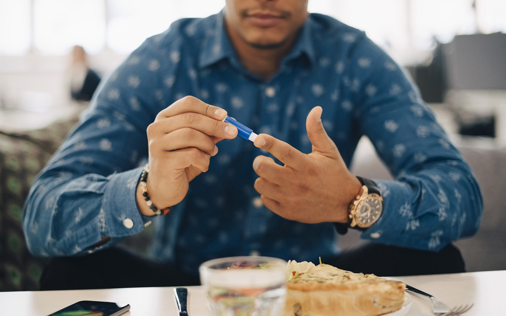 diabetes, finger stick, research, Cedars-Sinai