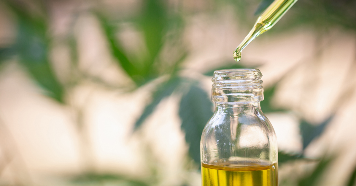 CBD oil and pipette