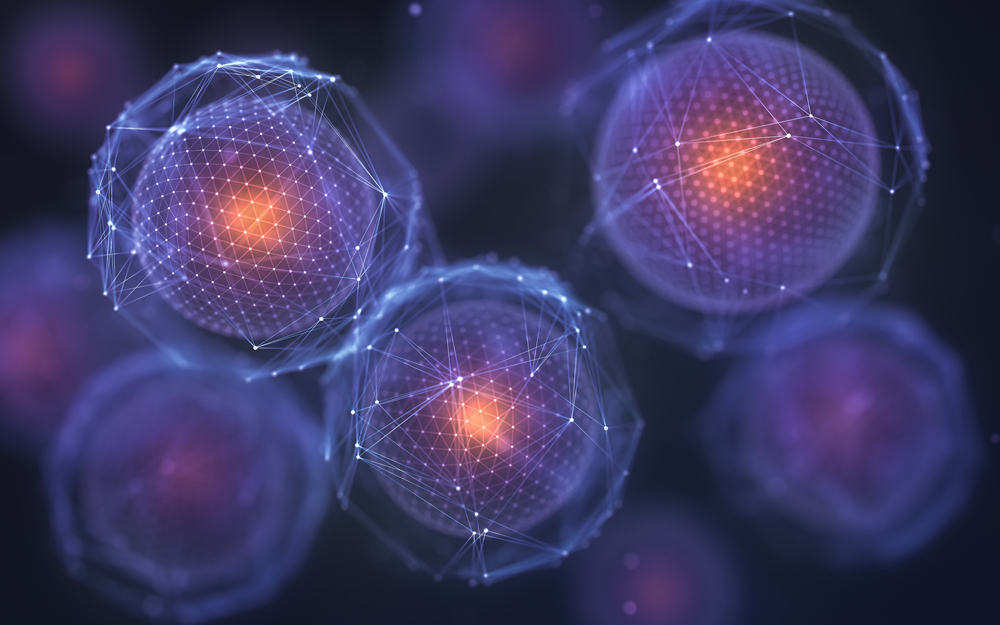 A scientific illustration of a stem cell research.